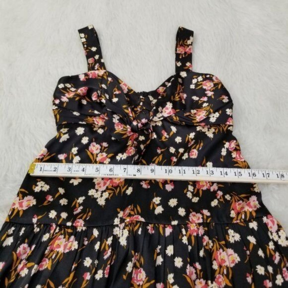 A.L.C Tiered Floral Maxi Tie Front Sleeveless Dress 4 - Picture 6 of 9